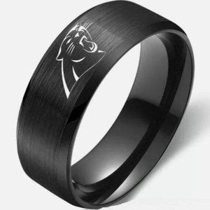 Carolina Panthers Stainless Steel Ring Band